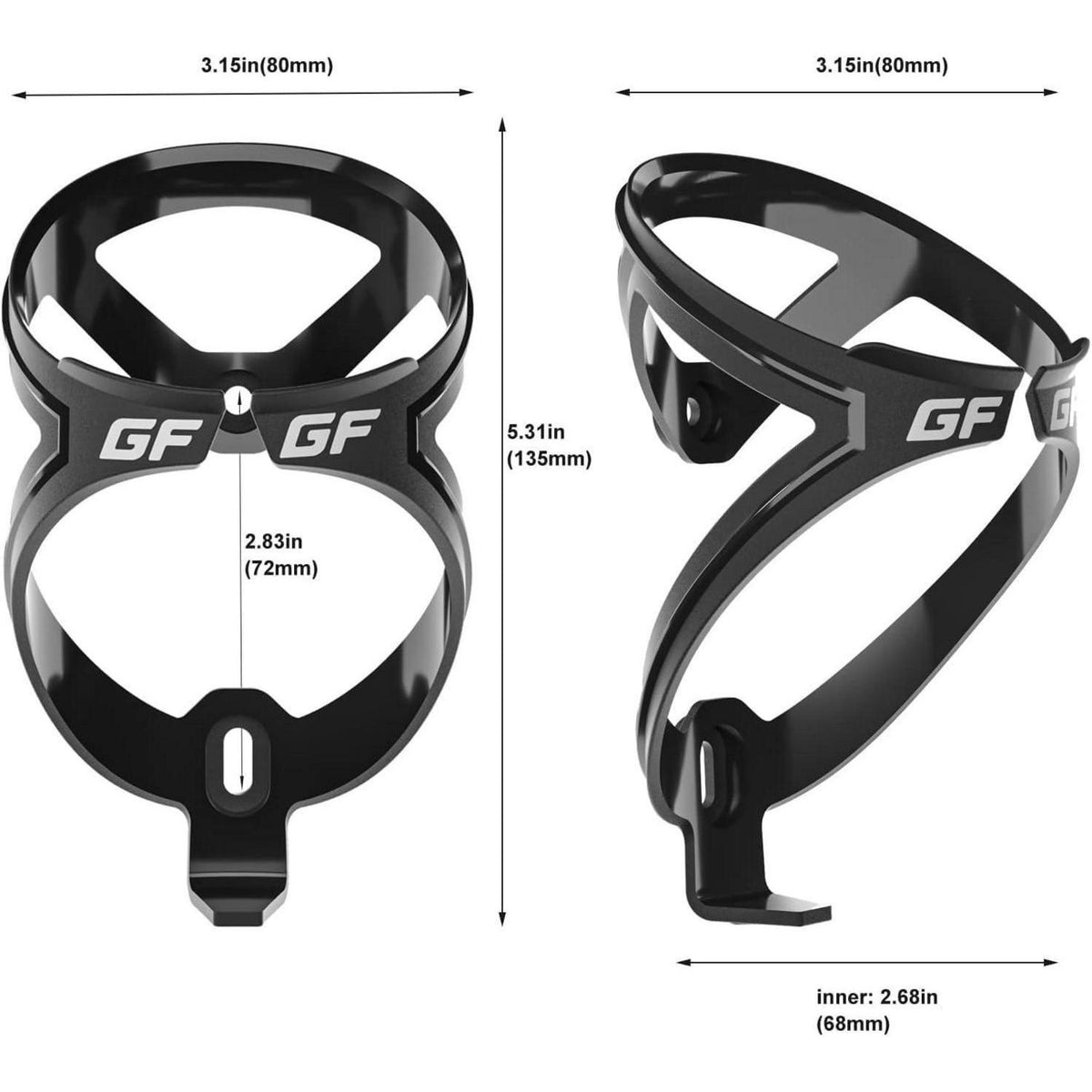 GEMFUL Fahrrad Trinkflaschen Set 2x 750ml mit Halter Schwarzweiß/Grünschwarz