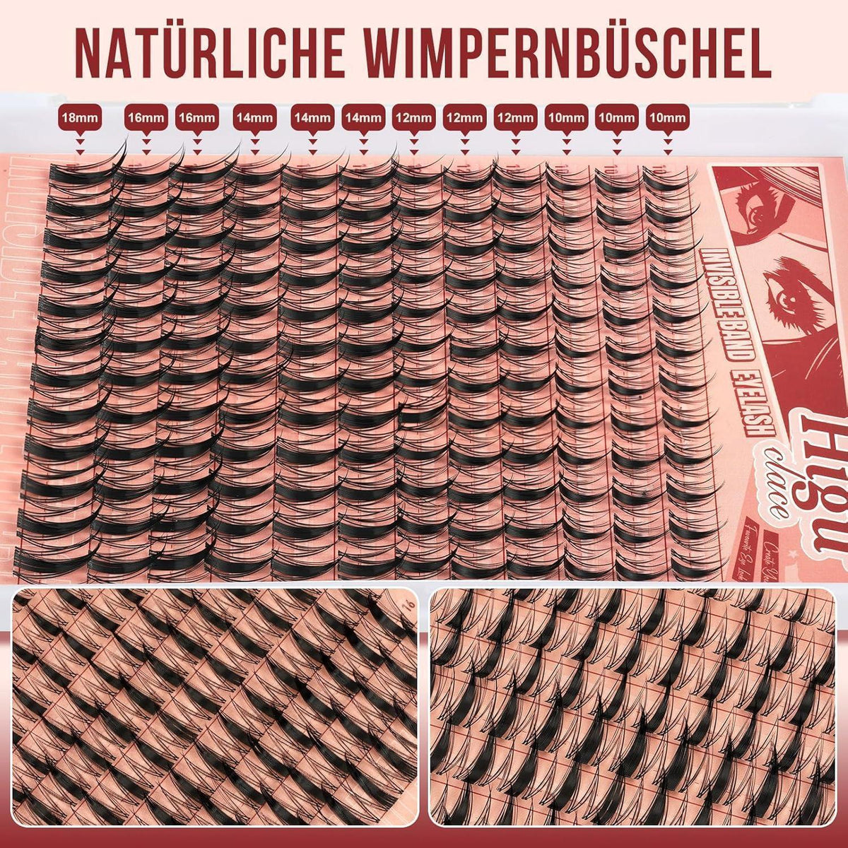 Manga Lash Clusters – Wimpern-Set für DIY Extensions (7 Tage Halt)