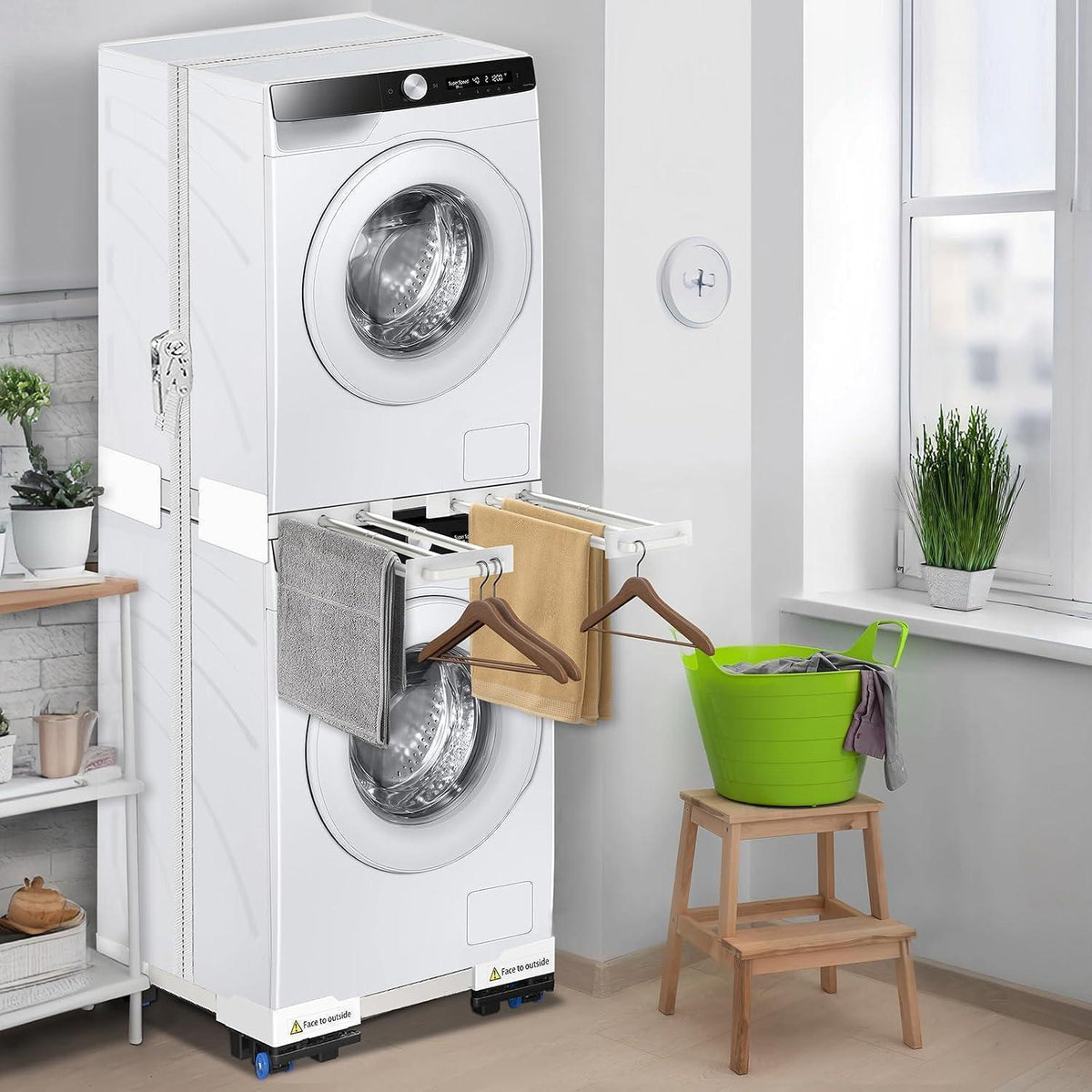 Waschmaschine & Trockner Stapelrahmen – Platzsparend & Verstellbar