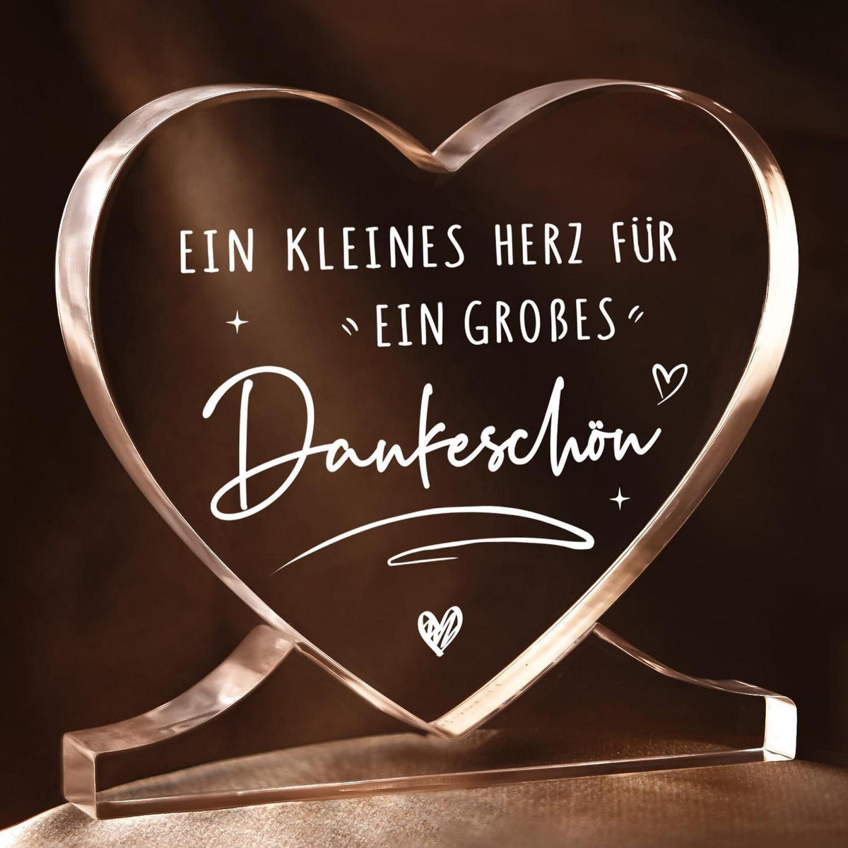 Dankeschön Geschenk Herz Acryl - Danke für Alles & Wertschätzung