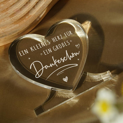 Dankeschön Geschenk Herz Acryl - Danke für Alles & Wertschätzung