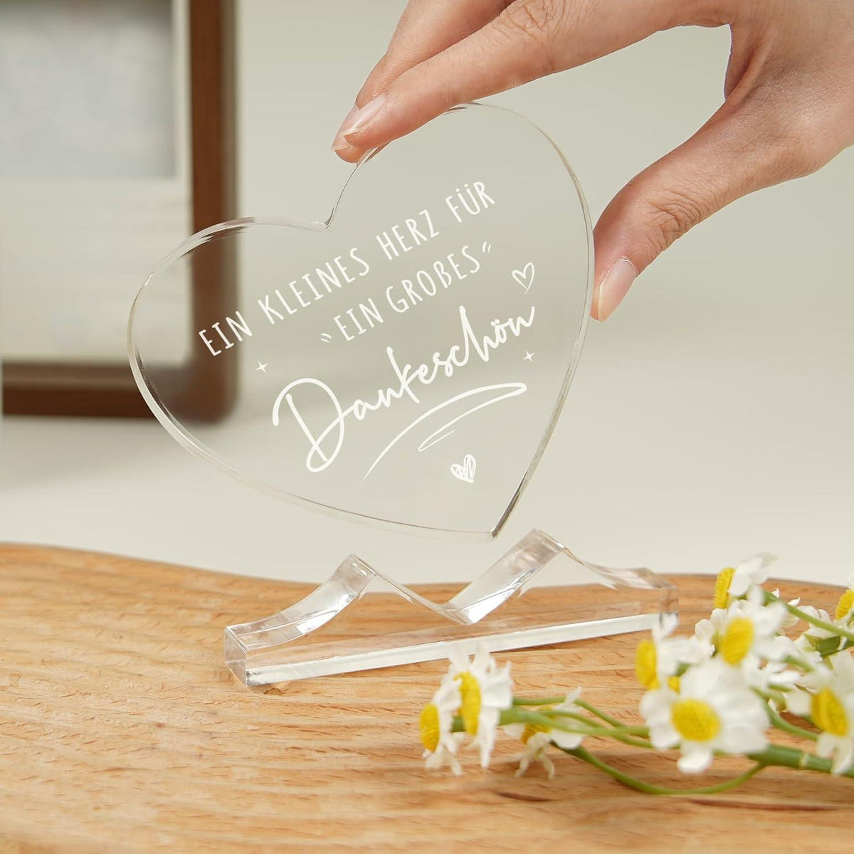 Dankeschön Geschenk Herz Acryl - Danke für Alles & Wertschätzung