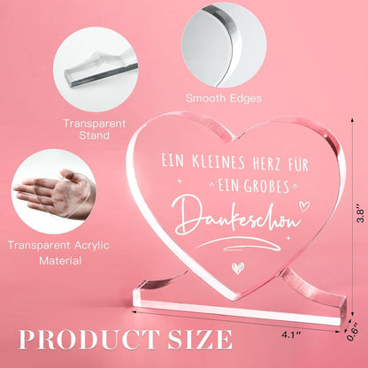 Dankeschön Geschenk Herz Acryl - Danke für Alles & Wertschätzung