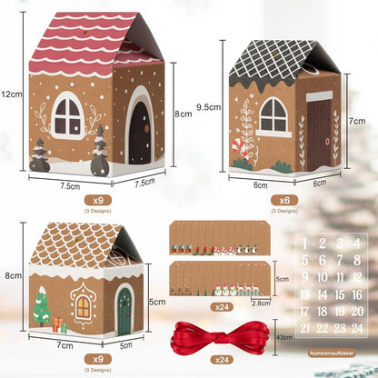 DIY Adventskalender Häuser zum Befüllen mit Zubehör
