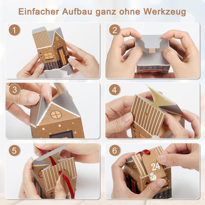 DIY Adventskalender Häuser zum Befüllen mit Zubehör