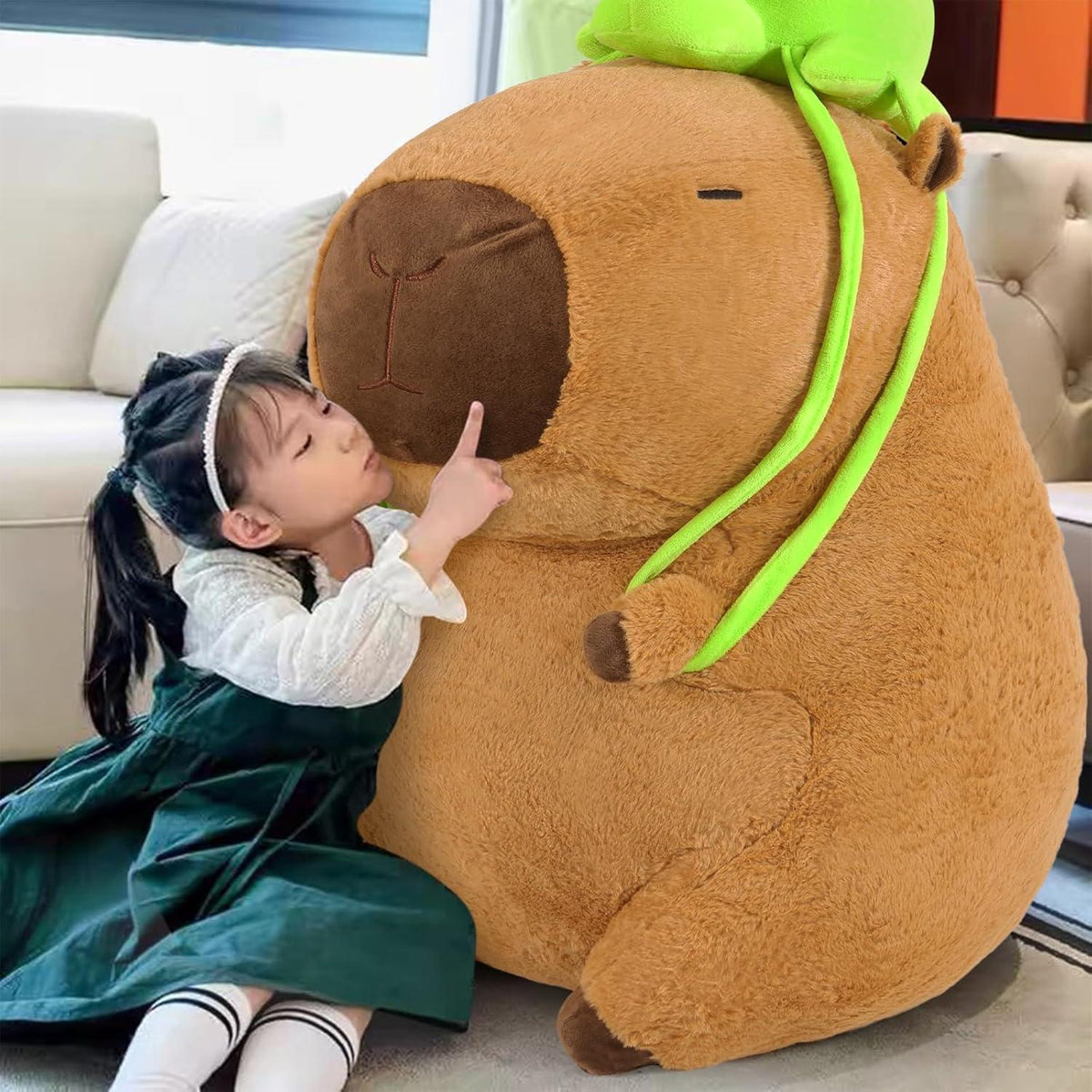 XXL Capybara Kuscheltier 90cm - Weiches Plüschkissen Stofftier