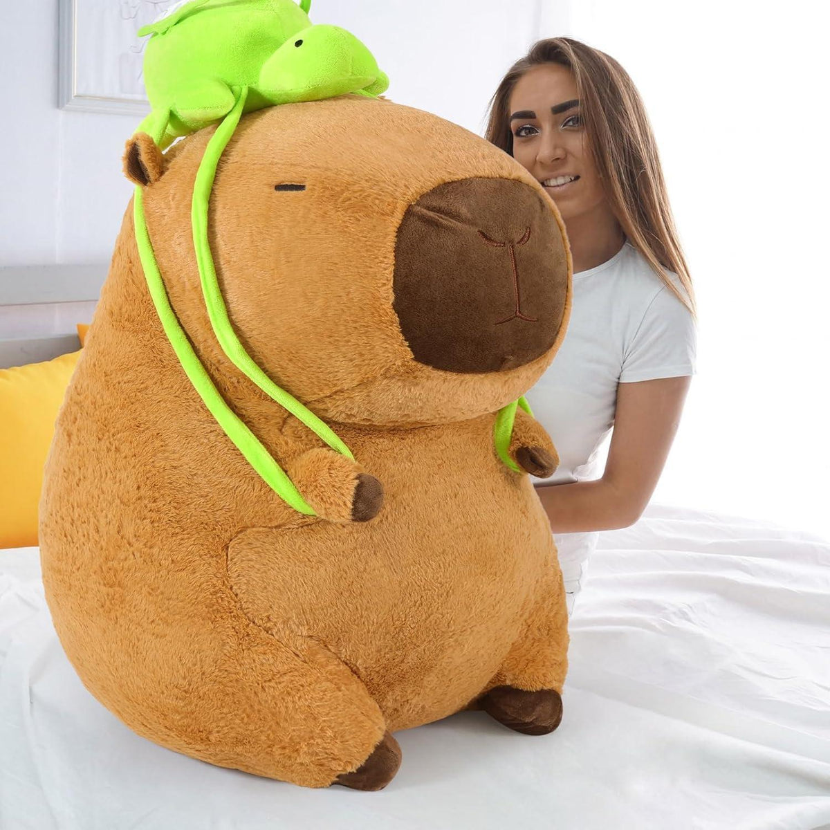 XXL Capybara Kuscheltier 90cm - Weiches Plüschkissen Stofftier