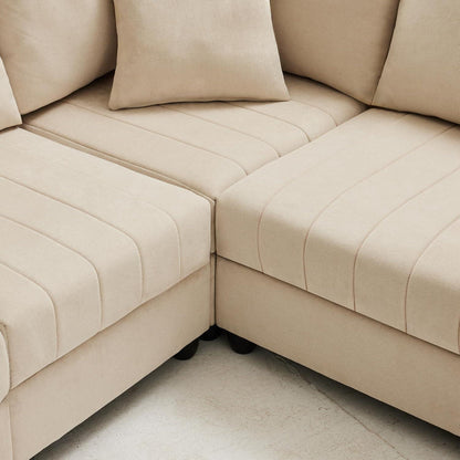 Modernes Ecksofa Zyloyal10 – 5-Sitzer, Modular, Beige