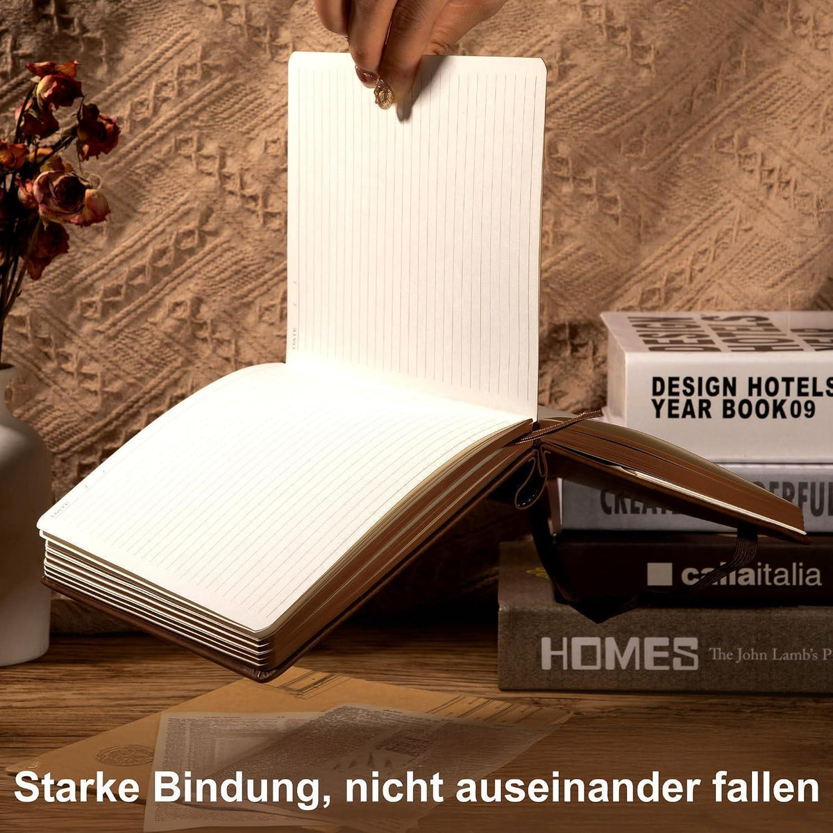 Notizbuch A5 mit Stift – Reisetagebuch & Tagebuch in Lederoptik