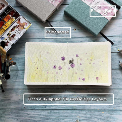 Aquarell Skizzenbuch 19x13 cm, 24 Blatt, 300g Baumwolle