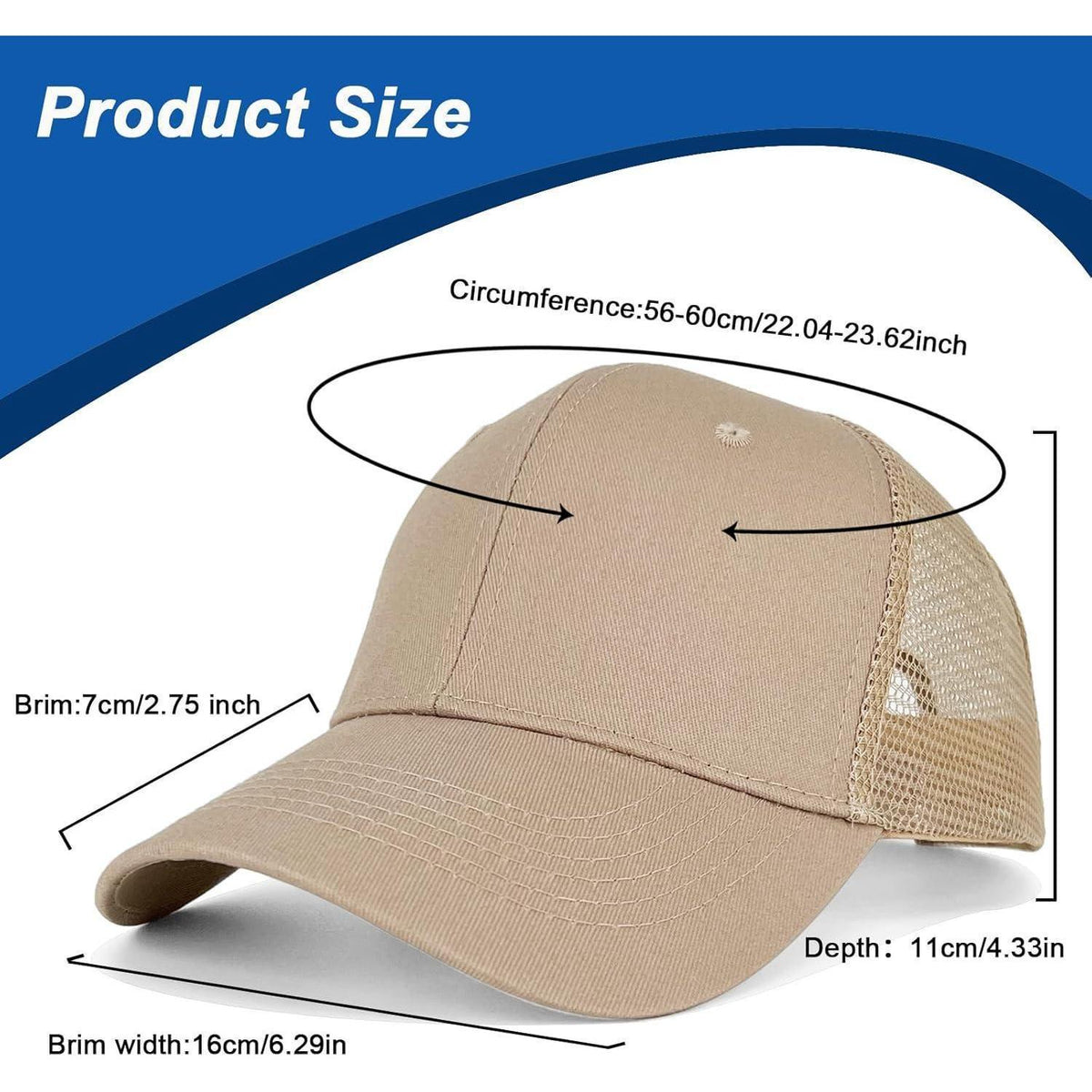 Unisex Trucker Cap – Atmungsaktive Baseballkappe mit Mesh