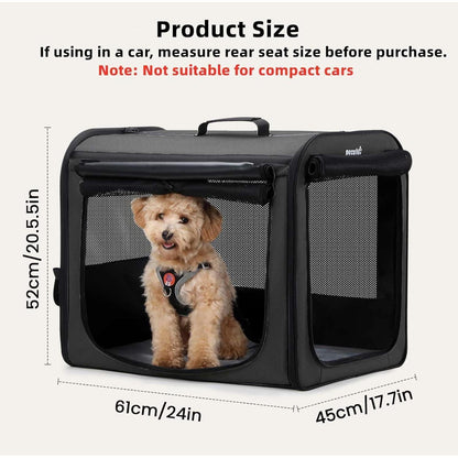 Faltbare Hundebox 61x52x45cm – Atmungsaktiv & Sicher für Reisen