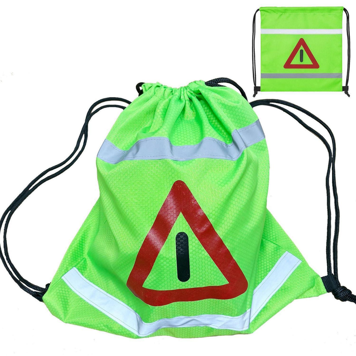 Helmtasche mit Kordelzug – Fluoreszierend & Warndreieck
