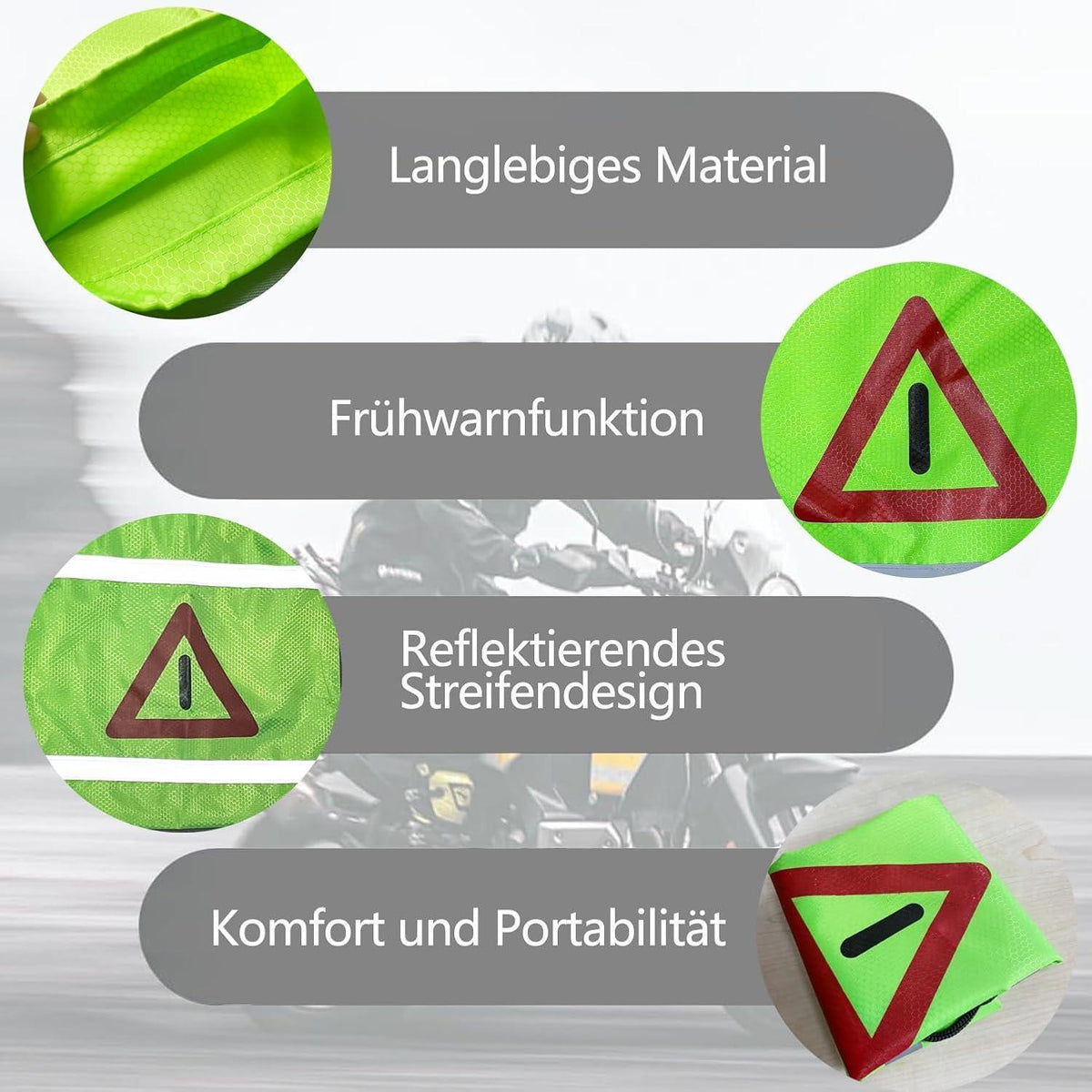 Helmtasche mit Kordelzug – Fluoreszierend & Warndreieck