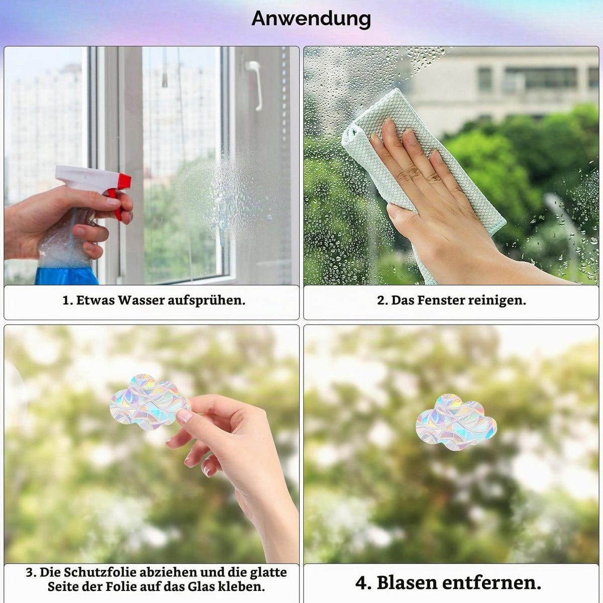Prisma Fensteraufkleber Regenbogen Suncatcher Vogelschutz