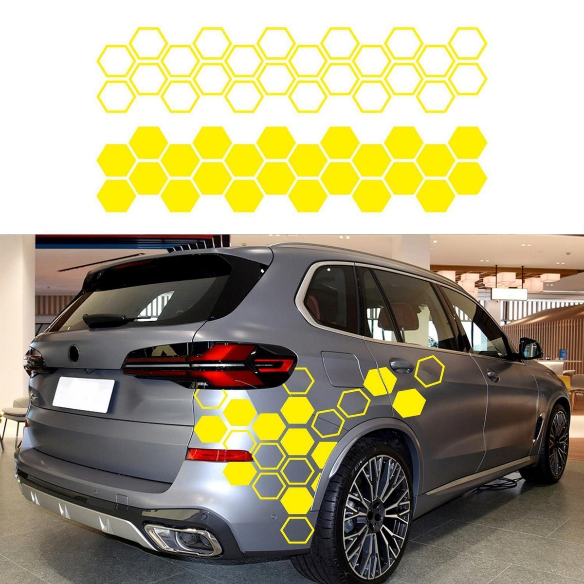 48x Auto Aufkleber Set – Gelb, DIY Styling für PKW & Co.
