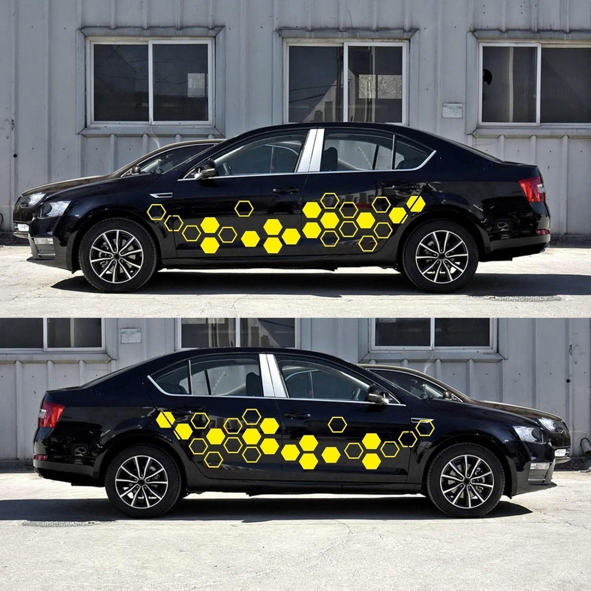 48x Auto Aufkleber Set – Gelb, DIY Styling für PKW & Co.