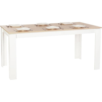 Großer Esstisch Eiche-Weiß 160x80cm – Modern & Vielseitig