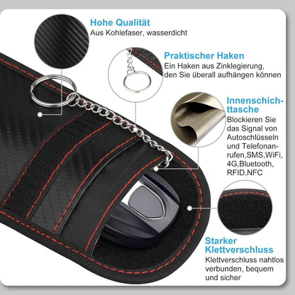 Faraday Schlüsseltasche mit Haken – Schutz für Autoschlüssel