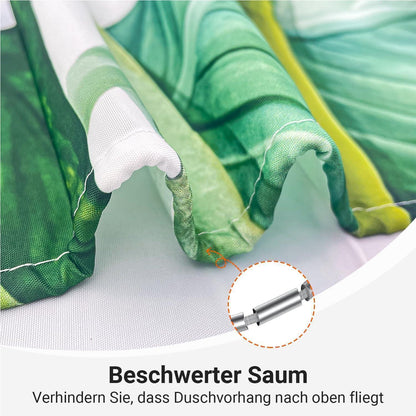 Duschvorhang Grün Blätter Vogel 180x200 cm wasserabweisend