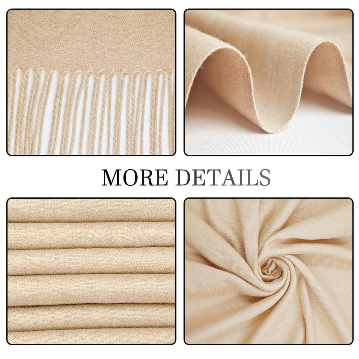 Pashmina Schal Damen Festliche Stola für Abendkleid Beige