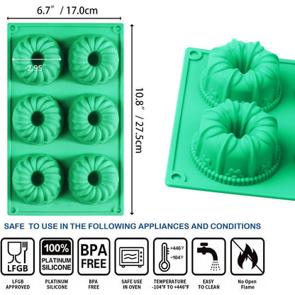 2x Mini Gugelhupfform Silikon – Antihaft & Spülmaschinenfest