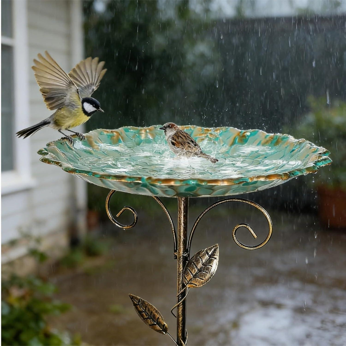 Vintage Vogeltränke Metall – Winterfestes Vogelbad für den Garten