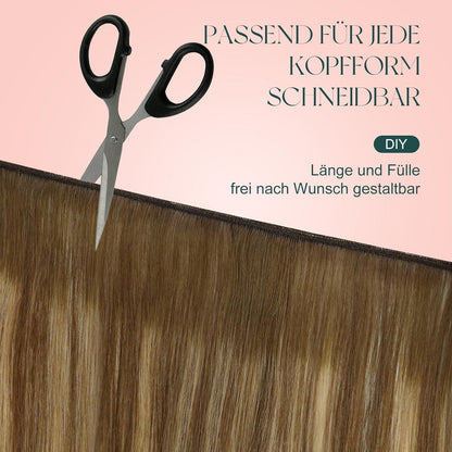 Echthaar Tressen Ombre Braun 40cm – Remy Haarverlängerung