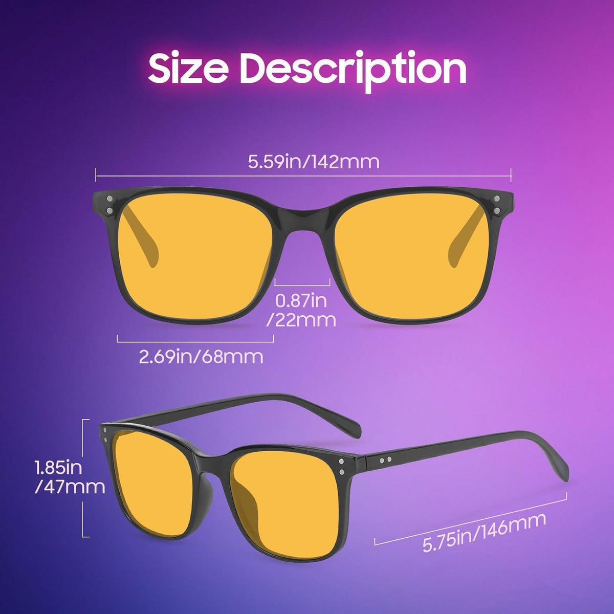 Blaulichtfilter Brille Damen Herren - Computer Gaming UV Schutz