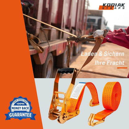 8 Spanngurte 8m | 4000kg | Orange Ratschengurt
