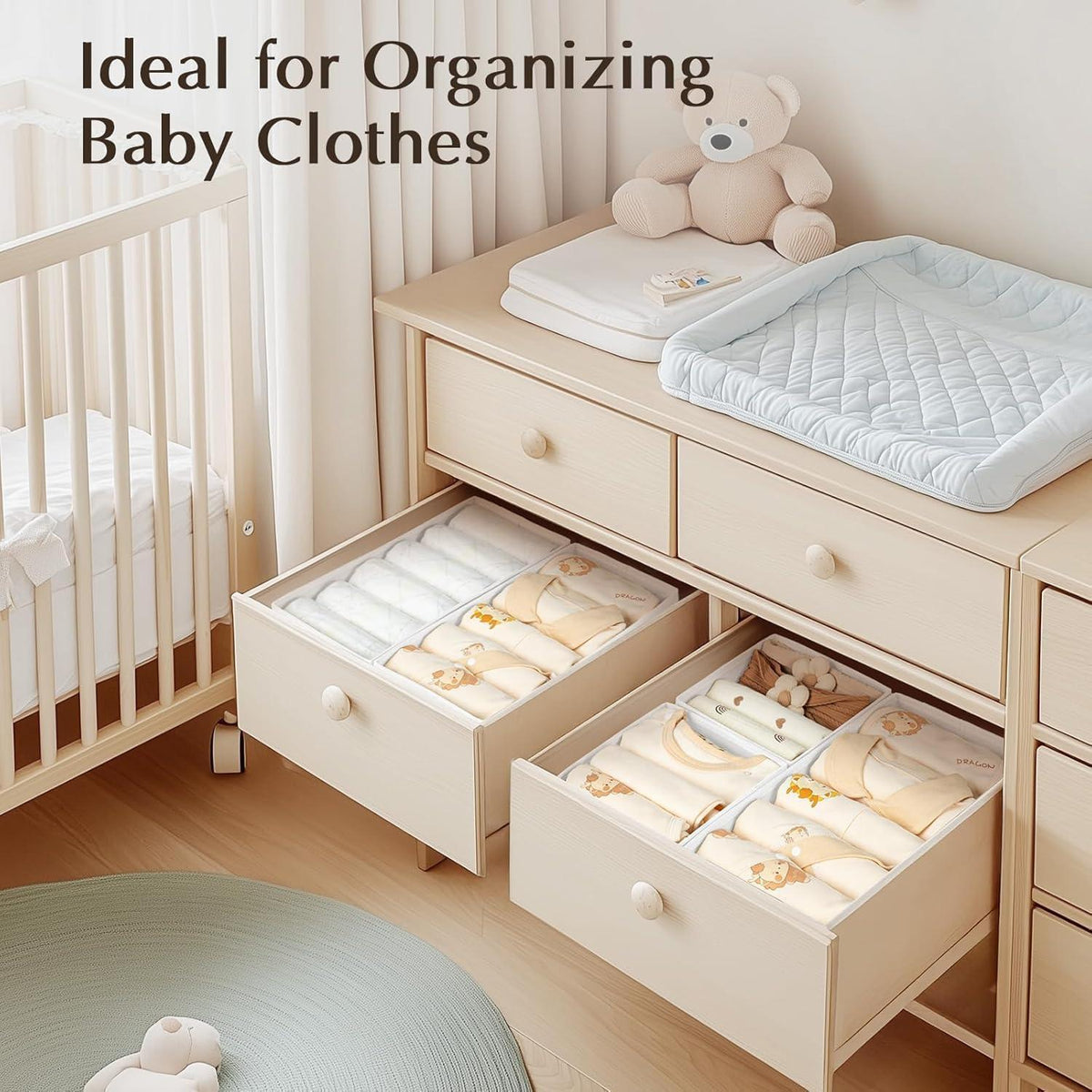 Schubladen Organizer Set 8 Stück Weiß für Unterwäsche & Socken