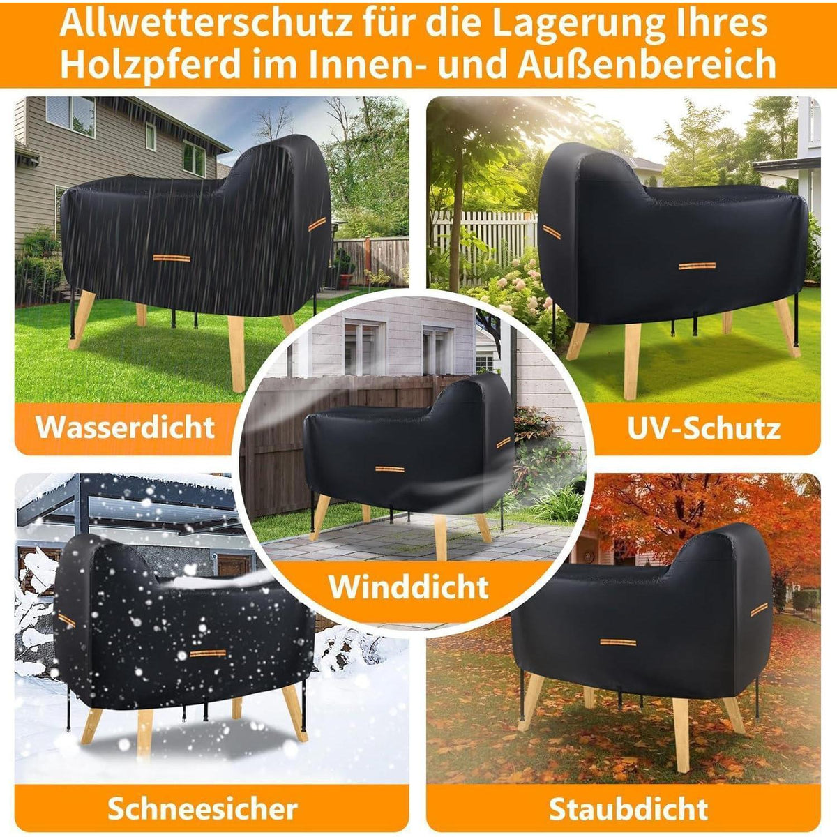 Holzpferd Abdeckung 420D Wasserdicht & UV-Schutz