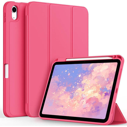 iPad Hülle mit Stifthalter, dreifach faltbar, Hotpink