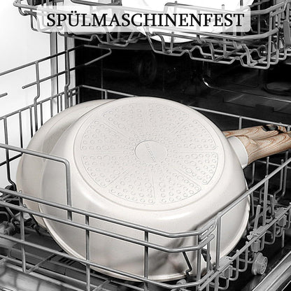 Bratpfanne mit hohem Rand, 30 cm, 5L, Antihaft, Glasdeckel, Induktion
