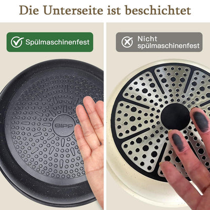 15-teiliges Granit-Kochgeschirr Set mit abnehmbaren Griffen