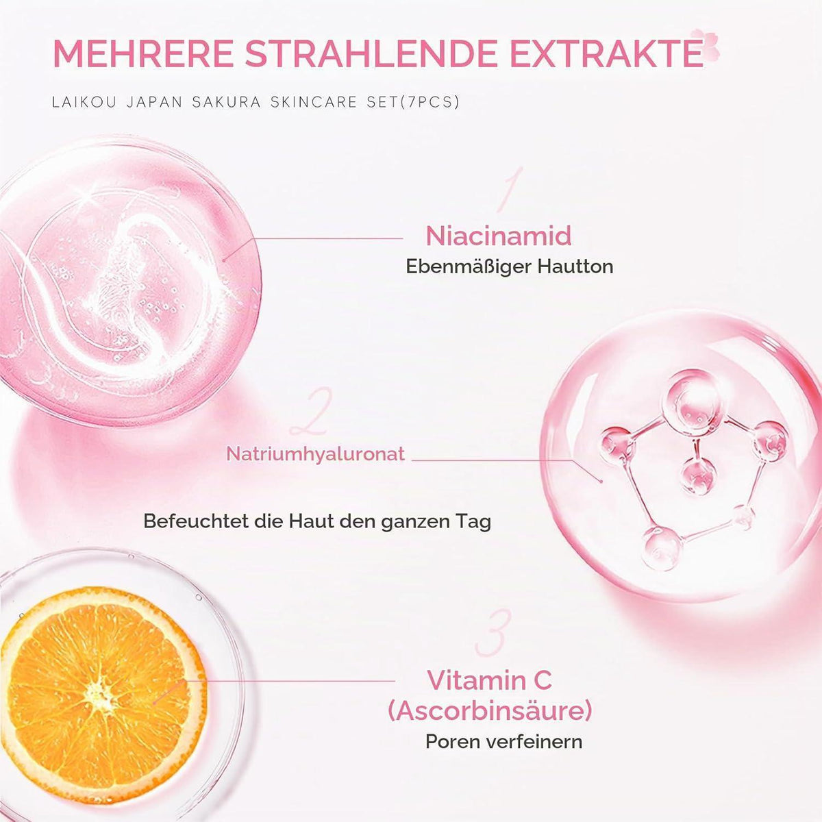 Sakura Hautpflege Set | 7-teilig für strahlende Haut