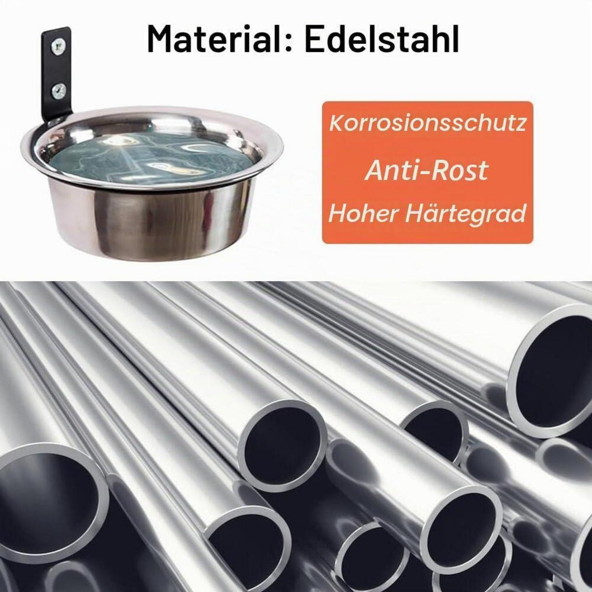 Wandmontierter Edelstahl Hundenapf Set (2er Pack)