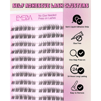 Selbstklebende Cluster Wimpern – Natürlicher Look, Kein Kleber