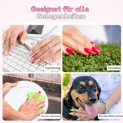 24 Rot Katzenaugen Press On Nails - Full Cover Künstliche Nägel