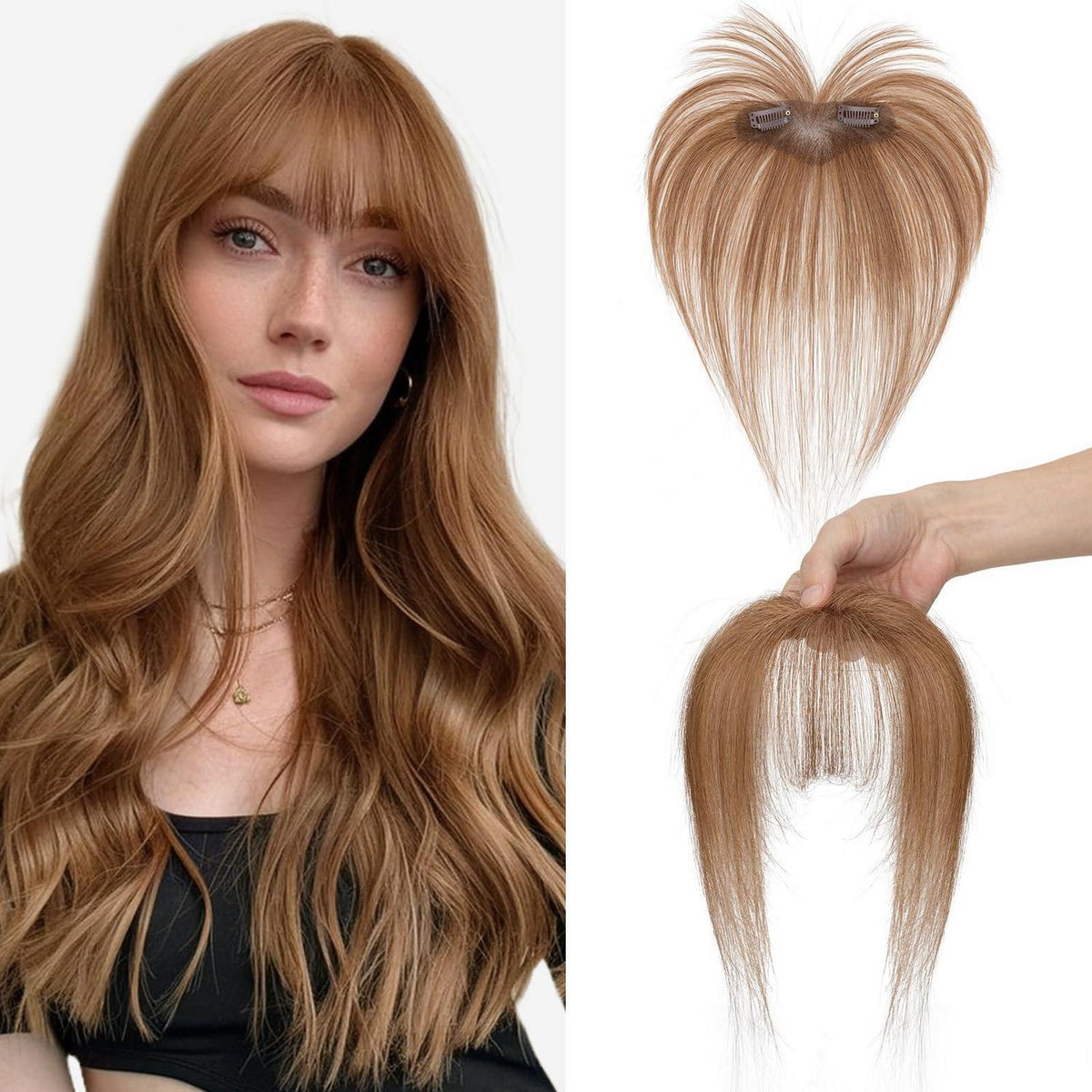 Echthaar Clip-in Pony – Hellbraun #6 – Wispy Pony für Damen