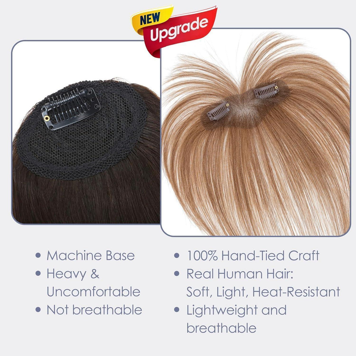 Echthaar Clip-in Pony – Hellbraun #6 – Wispy Pony für Damen