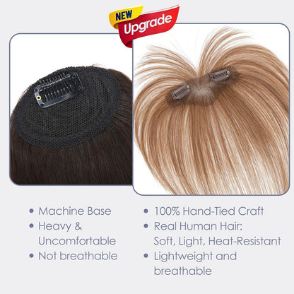 Echthaar Clip-in Pony – Hellbraun #6 – Wispy Pony für Damen