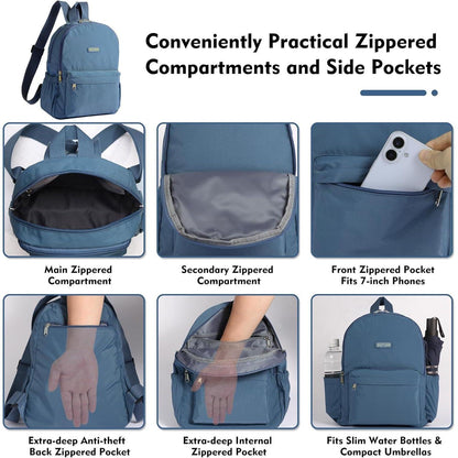 Leichter Damen Wander Rucksack, wasserabweisend, hellblau-klein