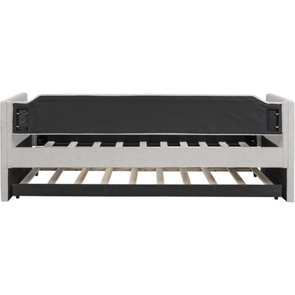 Tagesbett 90x200 mit Rollbett, Beige