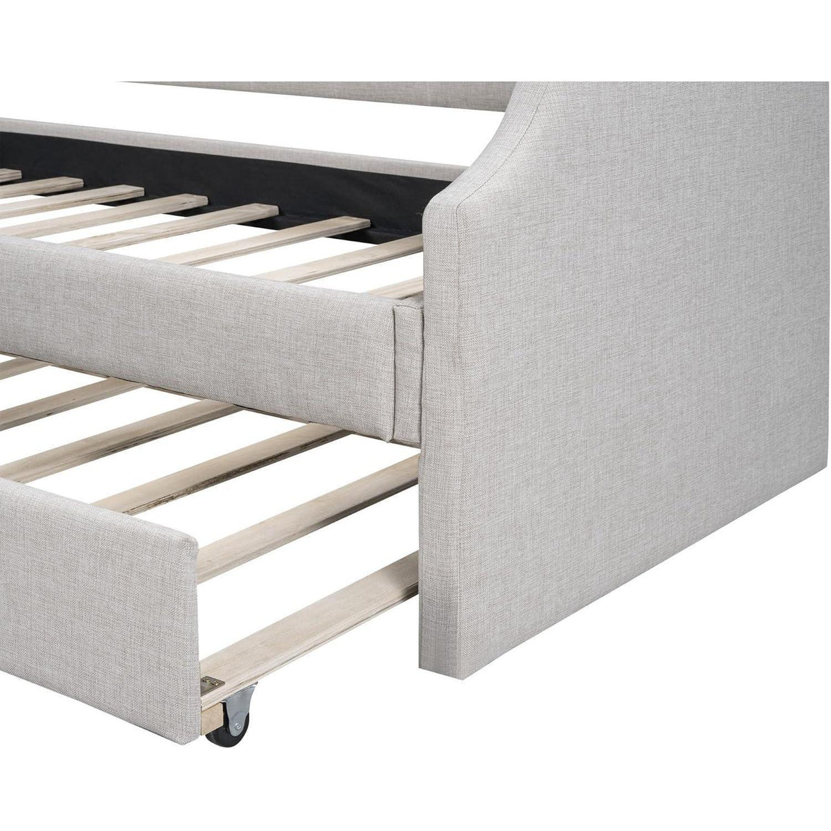 Tagesbett 90x200 mit Rollbett, Beige