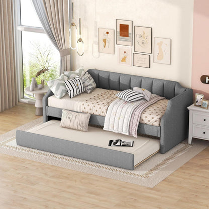 Graues Tagesbett 90x200 mit Rollbett