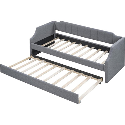 Graues Tagesbett 90x200 mit Rollbett
