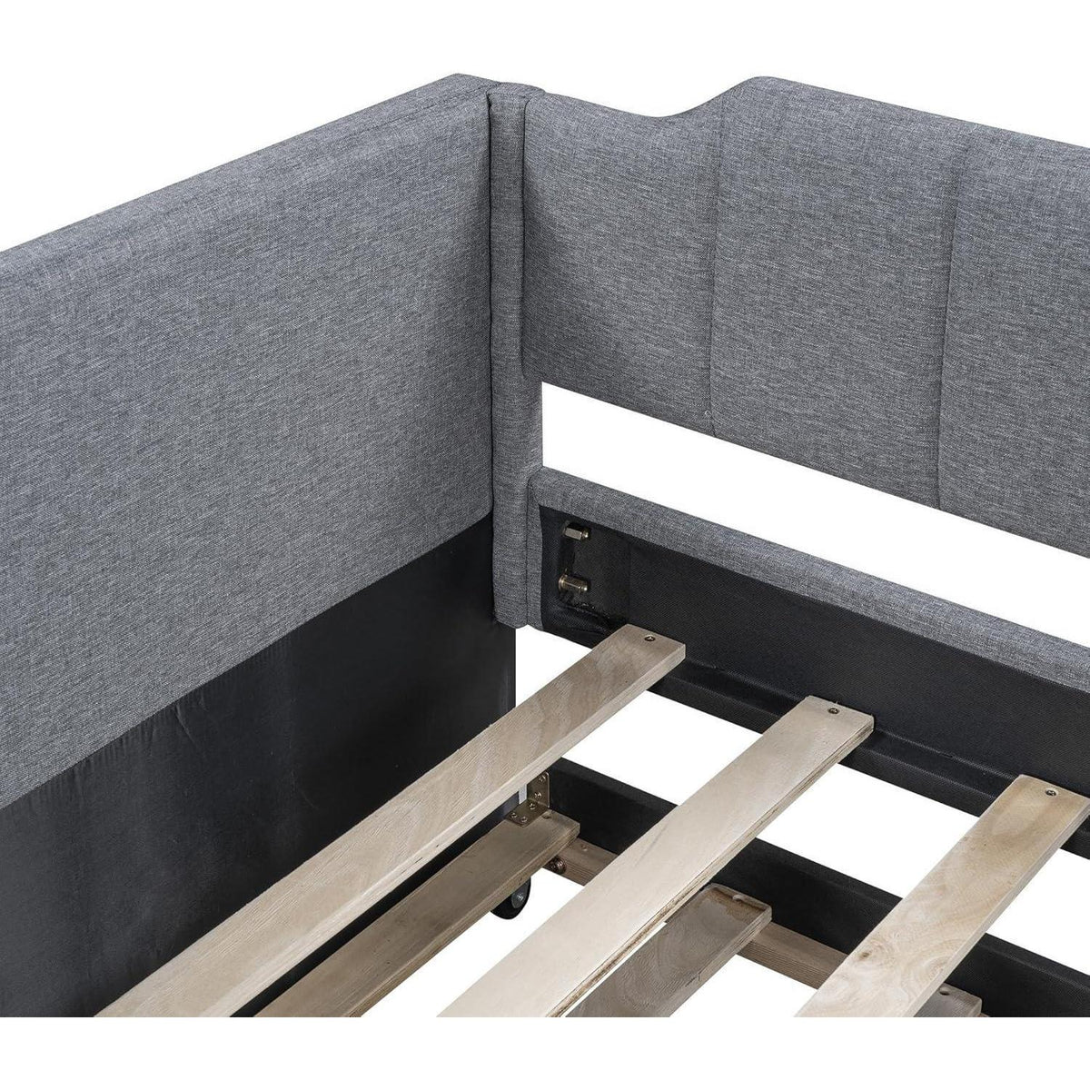 Graues Tagesbett 90x200 mit Rollbett