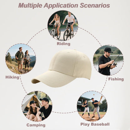 2x Baumwoll Baseball Caps Beige – Verstellbare Schirmmütze