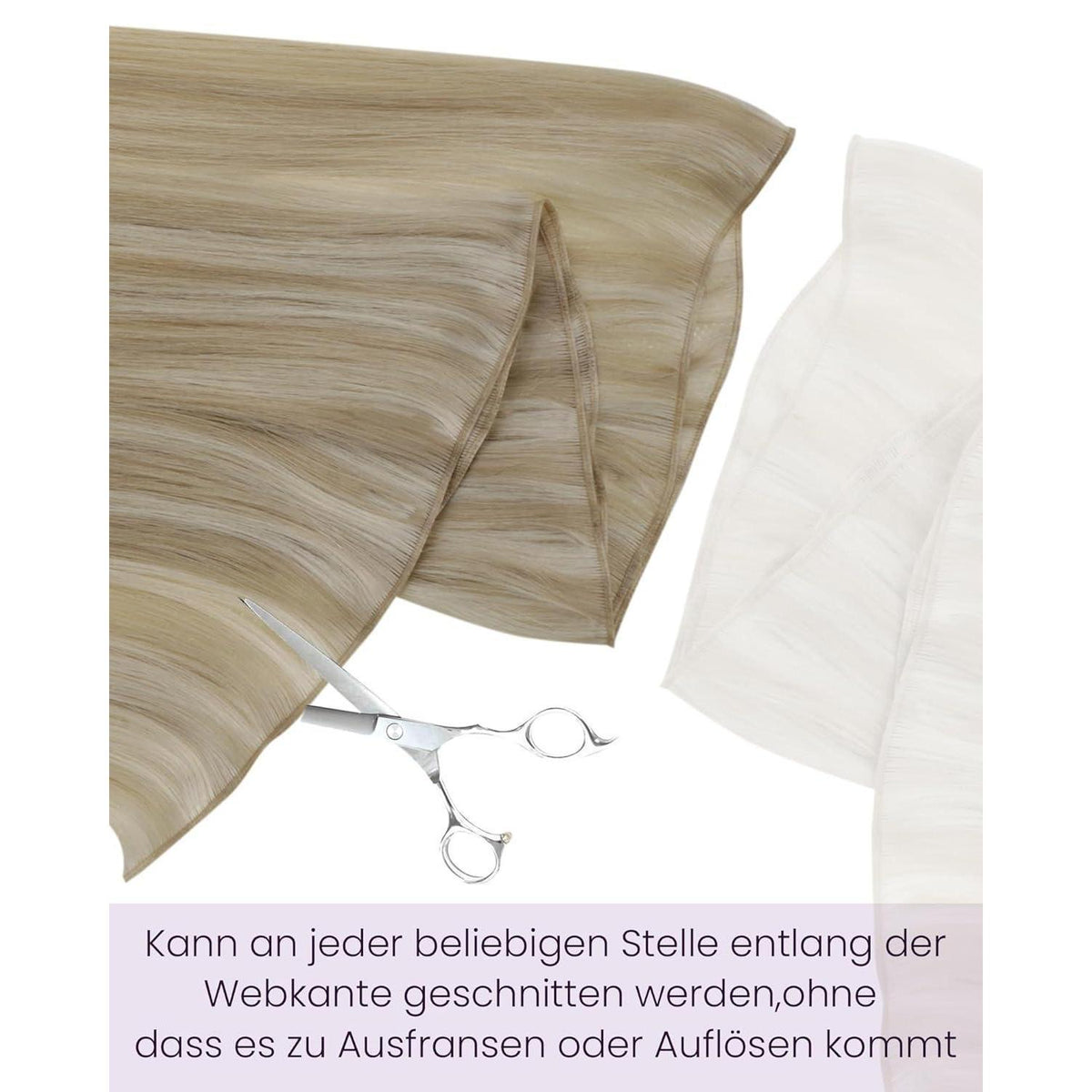 Echthaar Tressen Blond Highlights #16/22 – 45cm zum Einnähen